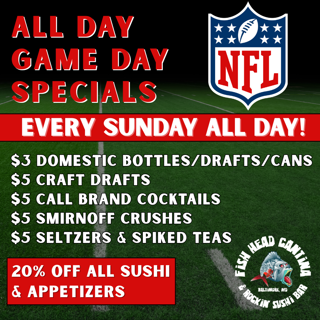 Fish Head Cantina Sunday NFL specials