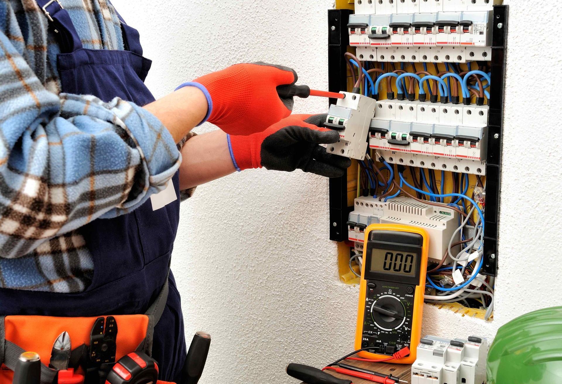 electrician repairing electrical panel