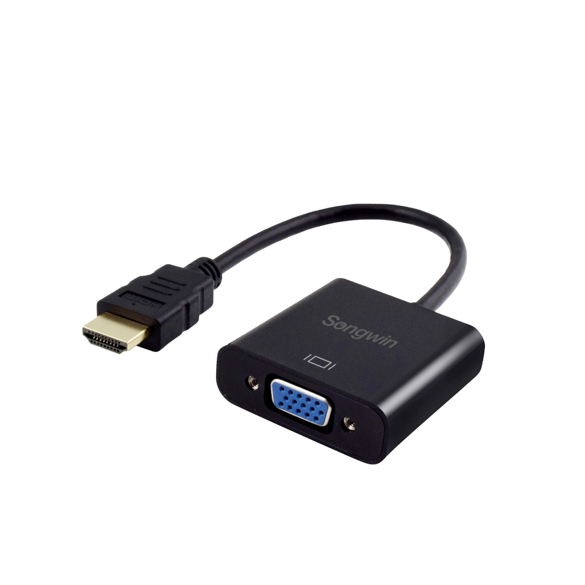HD-VGA-A HDMI(公) TO VGA(母) 轉接線-附音源 4712470229275