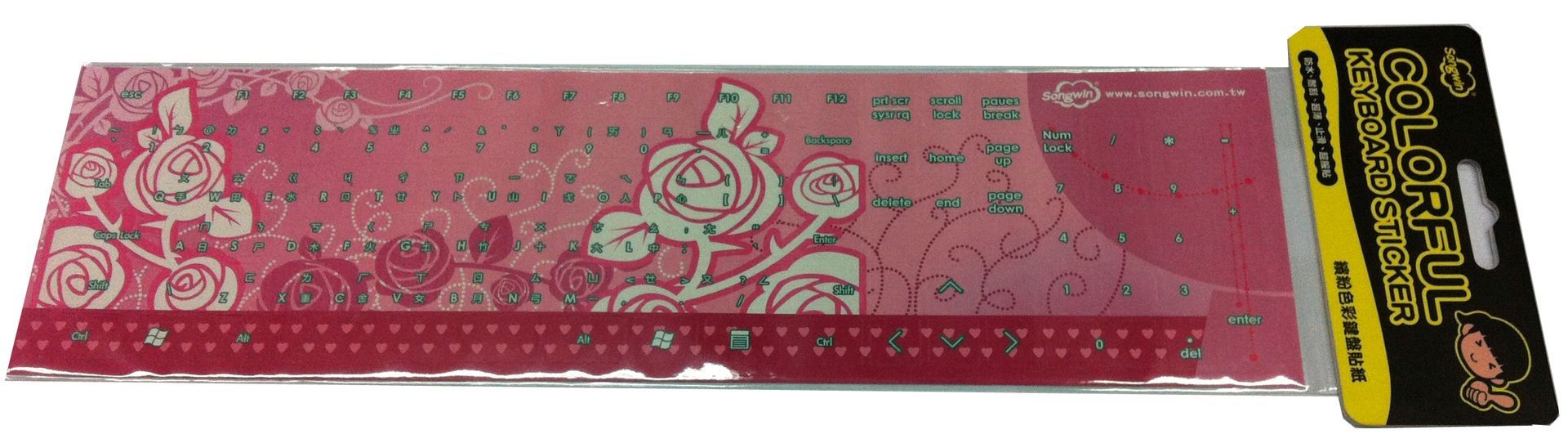 MCK-KS01/02/03 鍵盤貼紙-歡樂樂園 4712470224393 鍵盤貼紙-粉紅玫瑰 4712470224379 鍵盤貼紙- 彩繪指甲 4712470224386(待價格)