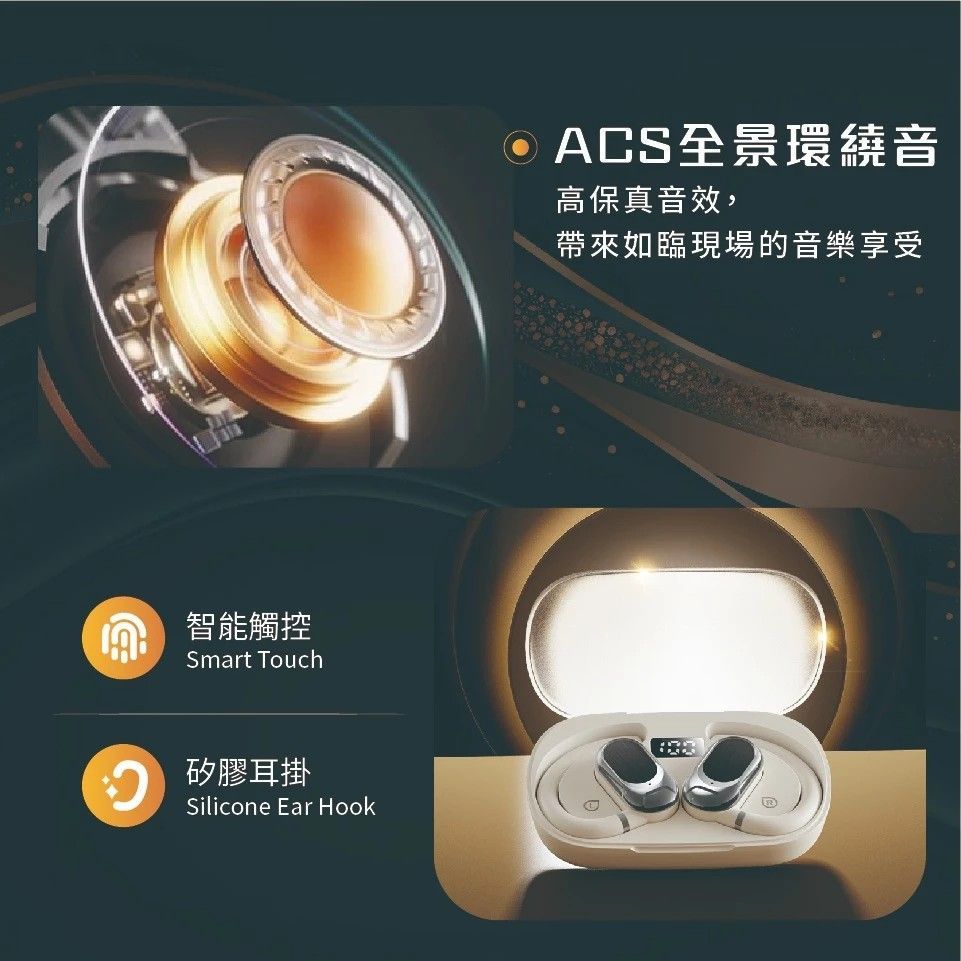 耳掛式藍芽耳機 不入耳 超輕量開放型耳掛式 藍牙耳機 白色 矽膠耳掛 超長續行 台灣現貨 PH-BT4800-W