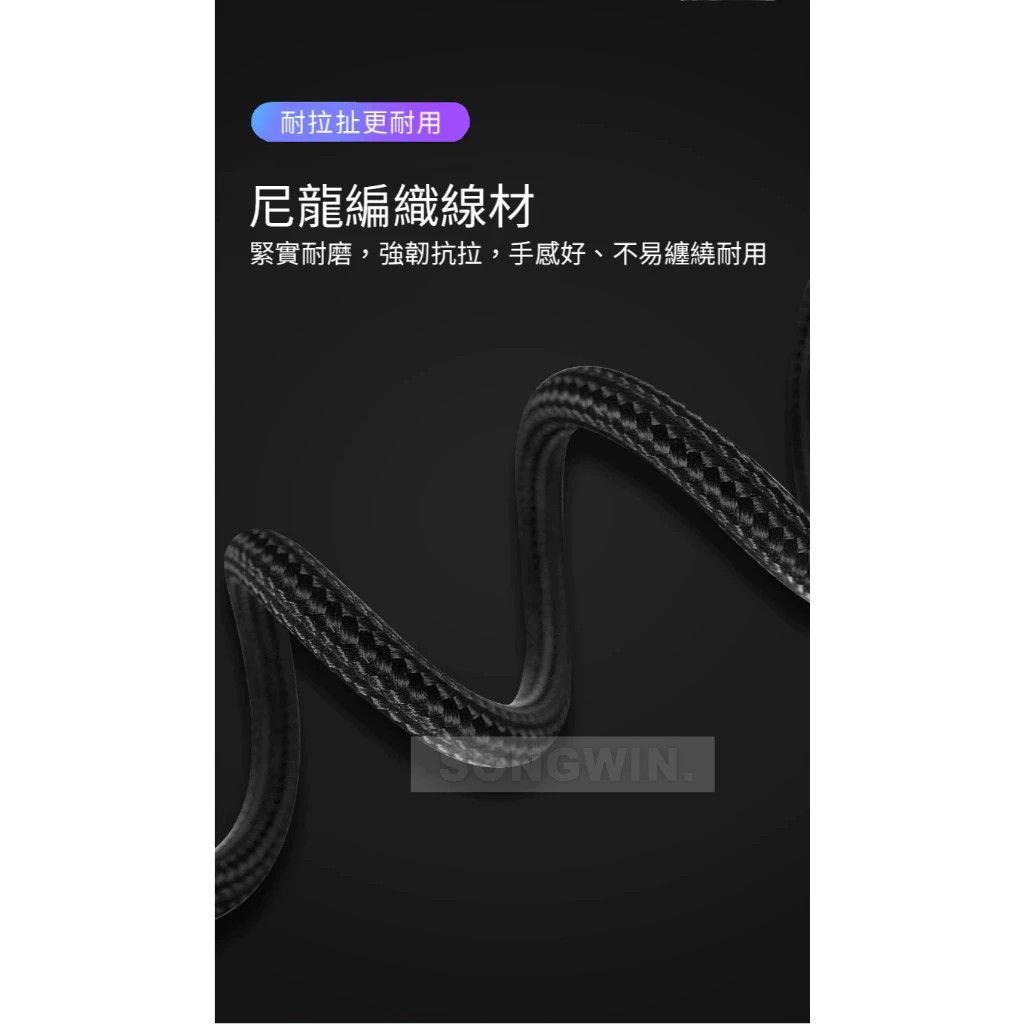 USB 對 TYPEC PD20W編織快充線 線長1.2m 耐彎折 抗拉扯 台灣現貨 TC-UNL-01