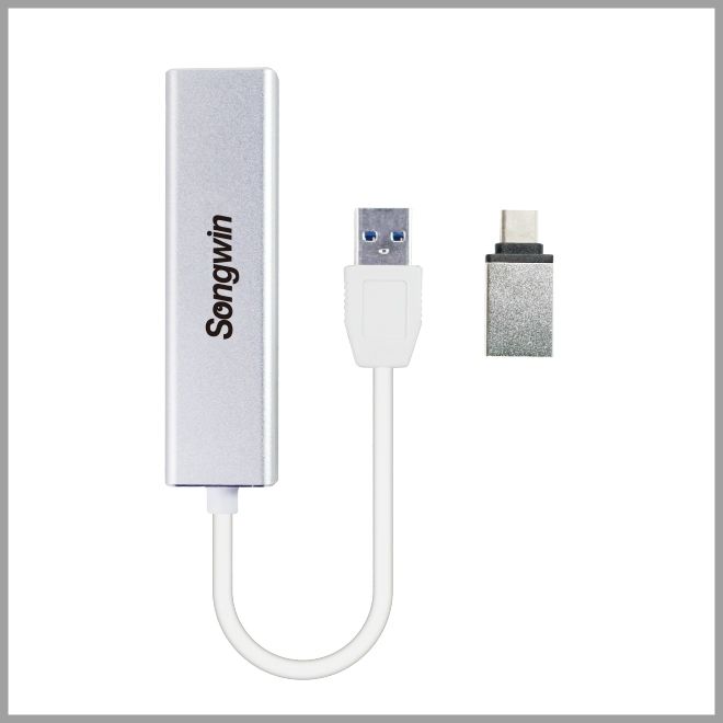 UEH101 三合一網卡集線器 線長20cm 贈Type-C 轉接頭 支援 RJ45網卡 OTG USB3.0