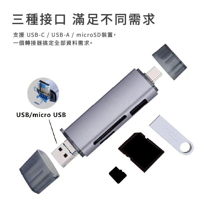 UTO-220 USB3.0六合一OTG讀卡機 最高支援512GB TF+SD CARD 5GB/s 高速傳輸