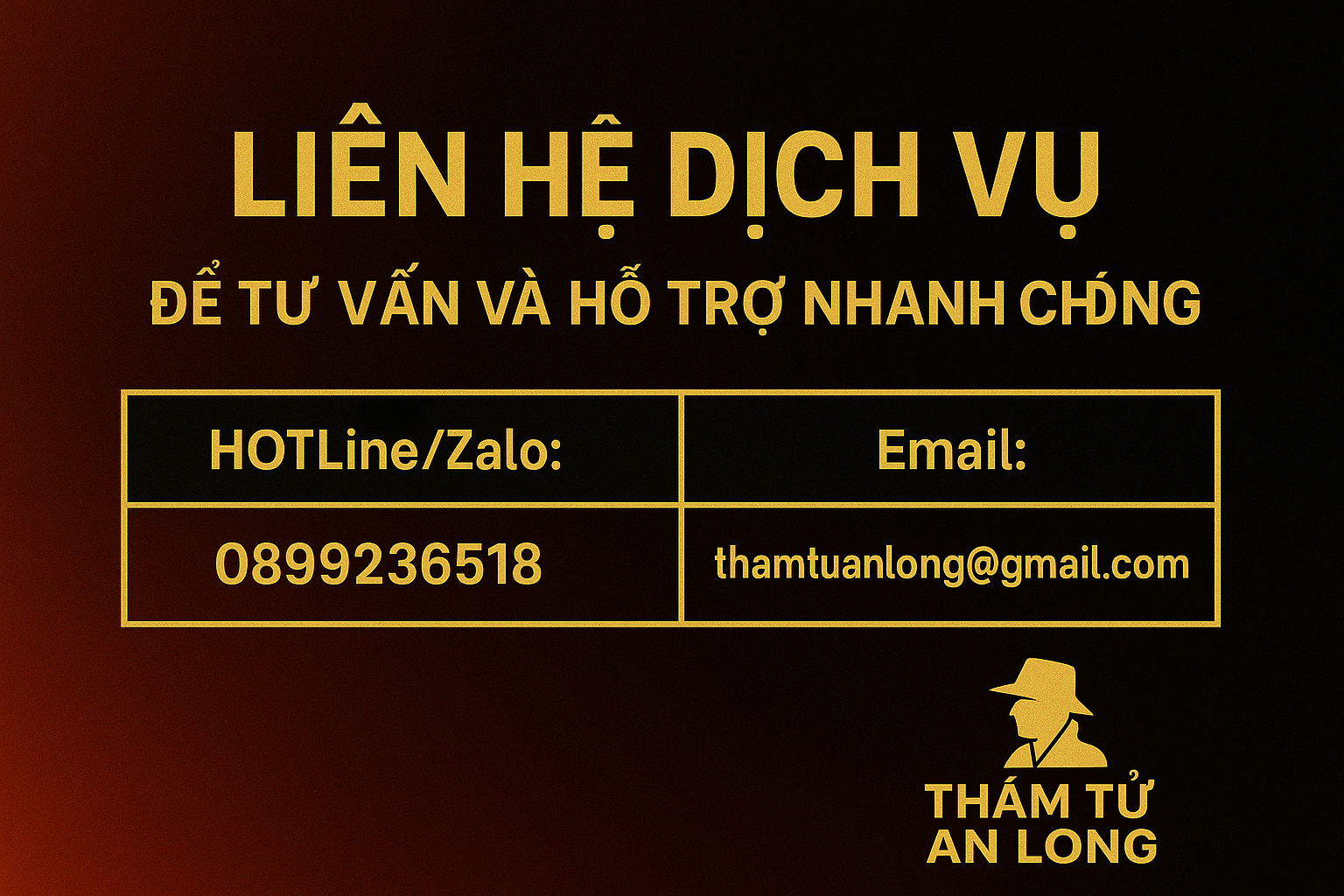 Liên hệ Thám tử An Long – Dịch vụ tìm chủ xe qua biển số bảo mật, uy tín