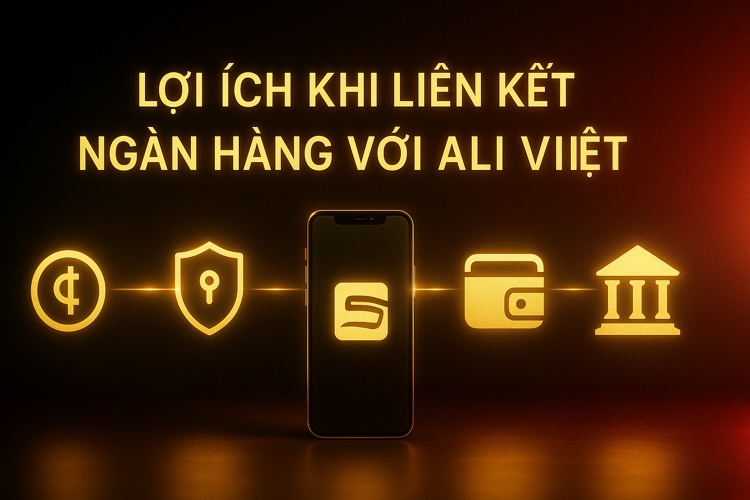 Infographic lợi ích khi liên kết ngân hàng với Ali Việt – thanh toán, nạp tiền, bảo mật