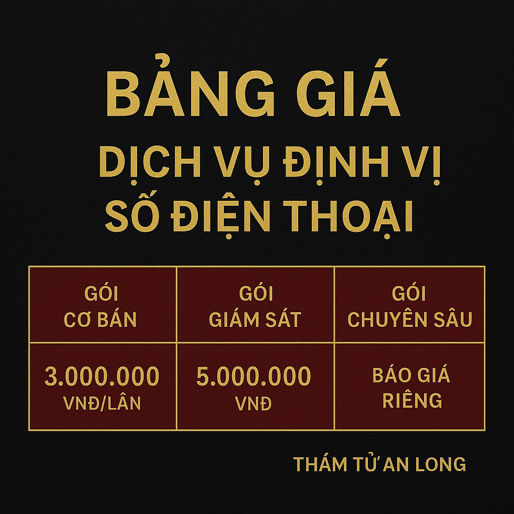 Bảng giá dịch vụ định vị số điện thoại – Thám tử An Long
