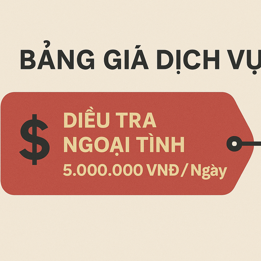 Bảng giá dịch vụ điều tra ngoại tình từ 5.000.000 VNĐ/ngày