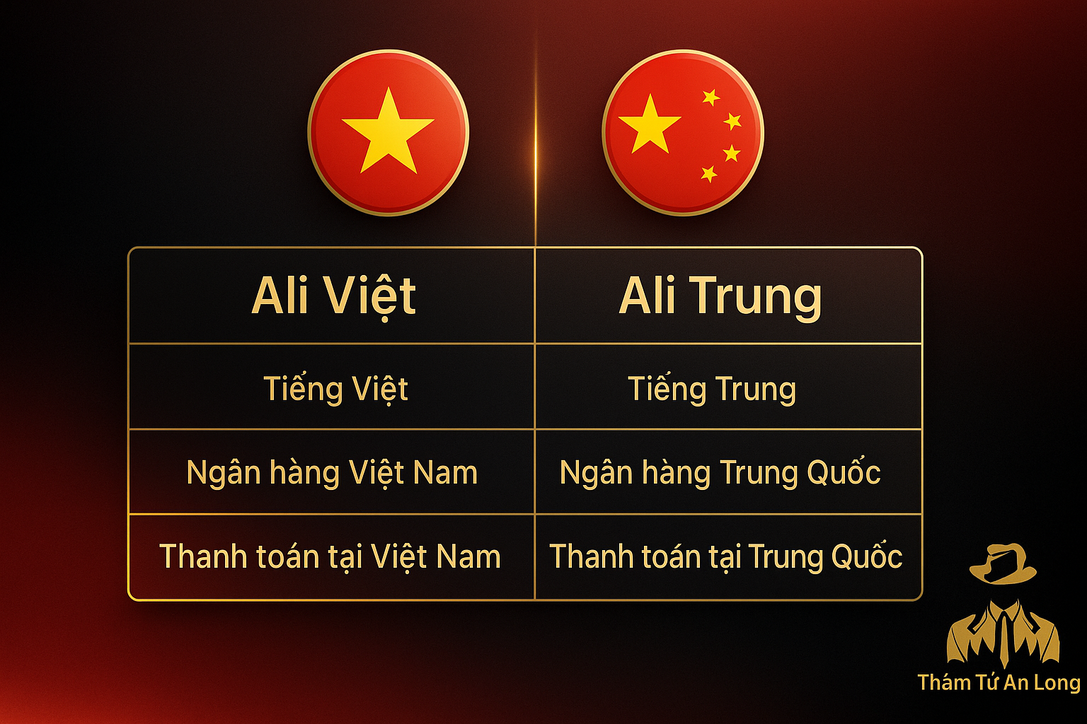 So sánh Ali Việt và Ali Trung