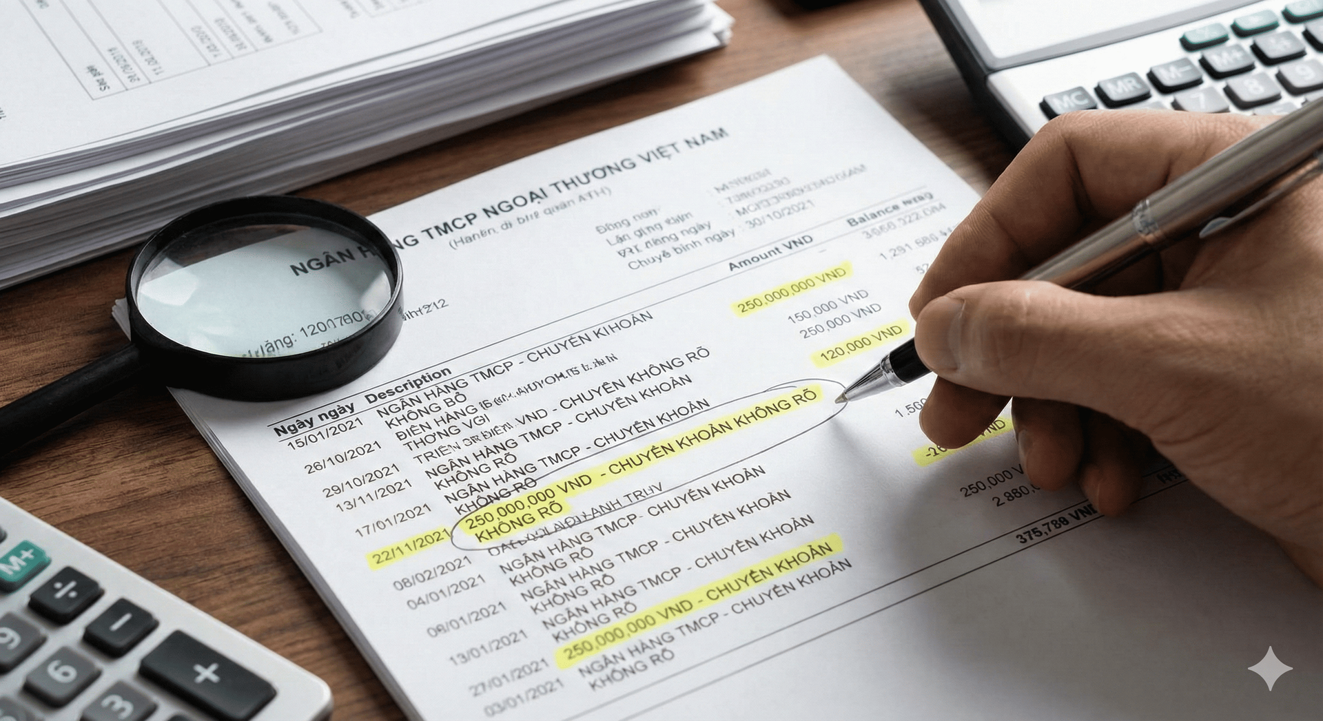 Dịch vụ in sao kê tài khoản ngân hàng để điều tra nguồn tiền và thu nhập cá nhân