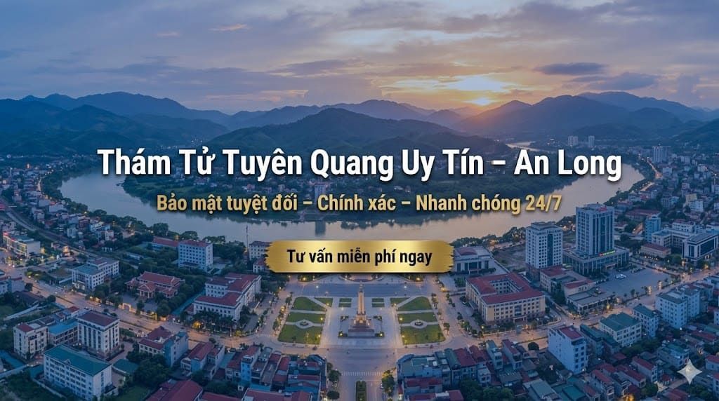 Dịch vụ thám tử Tuyên Quang uy tín An Long, cam kết bảo mật tuyệt đối và hỗ trợ nhanh chóng 24/7.