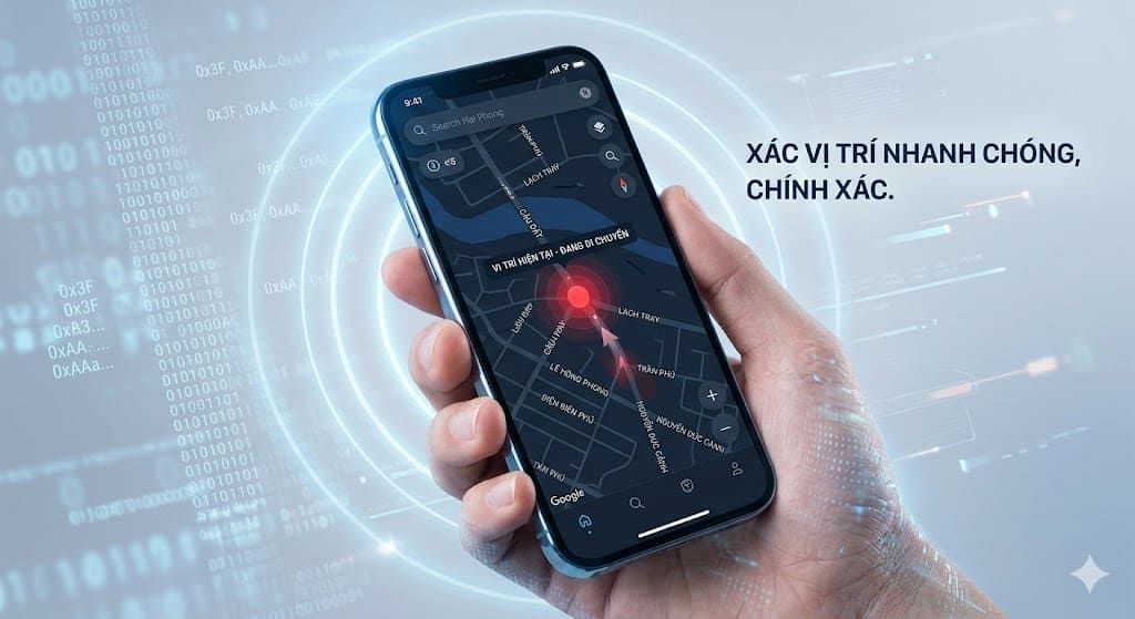 Công nghệ định vị GPS xác định vị trí số điện thoại trên bản đồ các tuyến đường Hải Phòng.