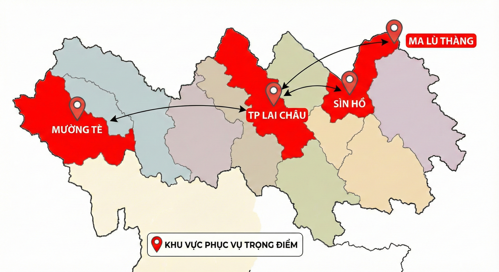Khu vực phục vụ tại Lai Châu