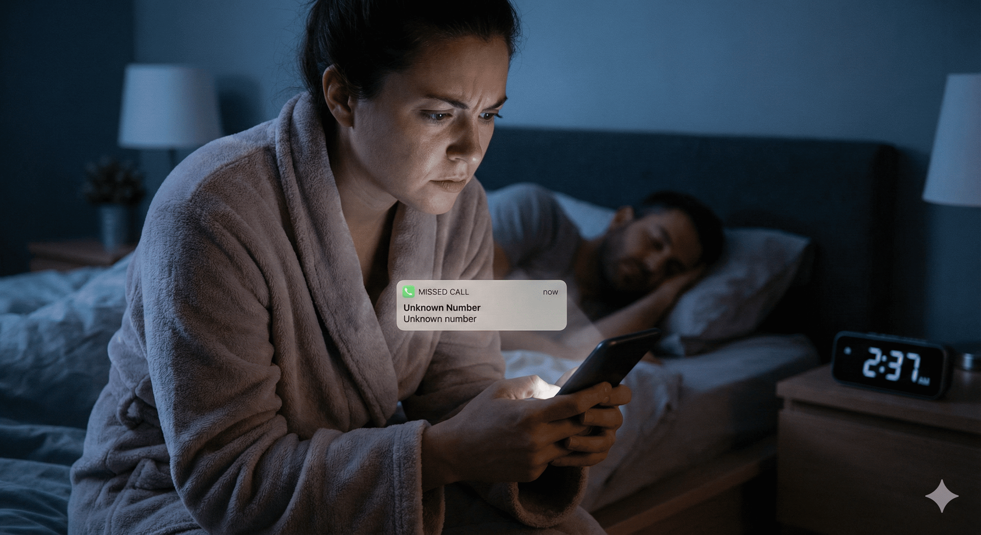 Nghi ngờ vợ hoặc chồng ngoại tình do thường xuyên nhận cuộc gọi và tin nhắn từ số máy lạ vào ban đêm