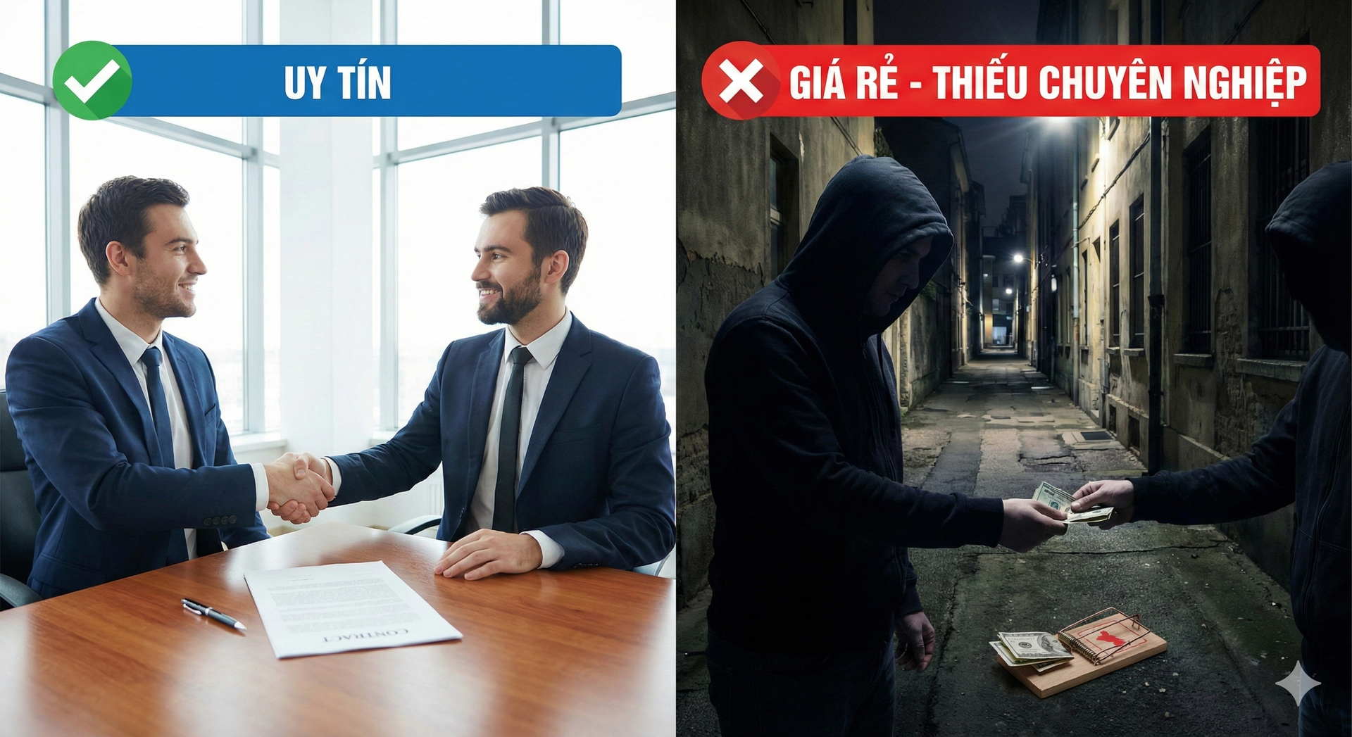 So Sánh Giữa Công Ty Uy Tín và Giá Rẻ Thiếu Chuyên Nghiệp