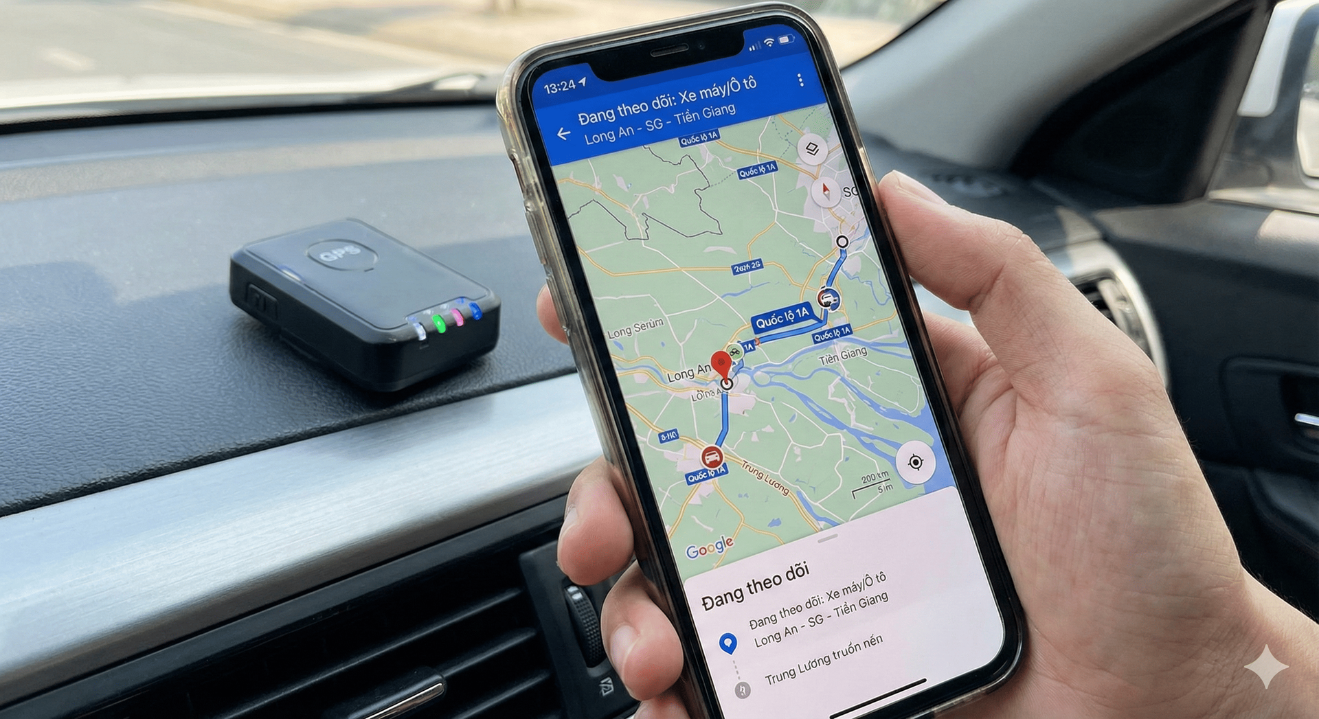 Thiết bị định vị GPS theo dõi xe máy ô tô chính xác tại Long An