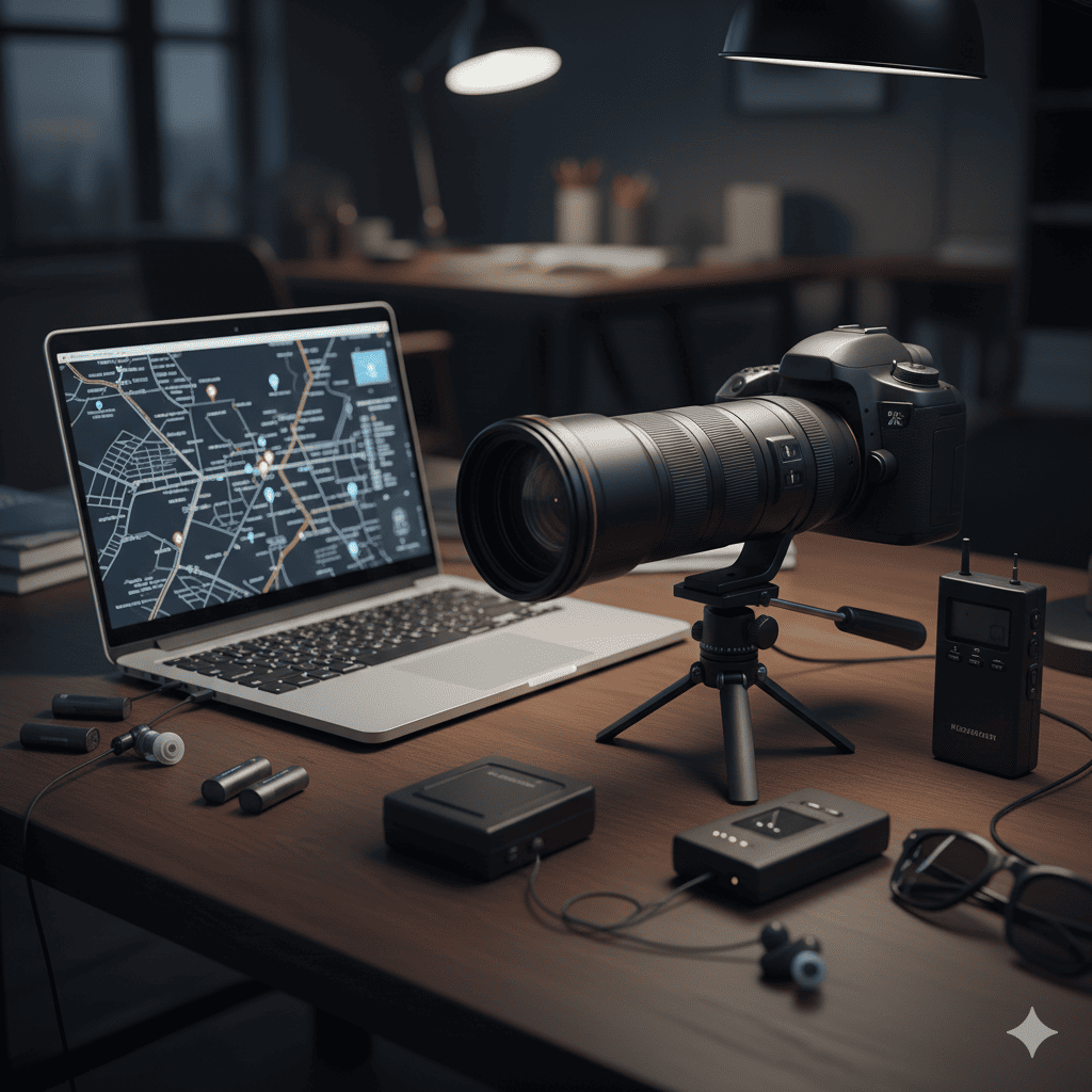 Các thiết bị thám tử công nghệ cao hiện đại được thám tử An Long sử dụng