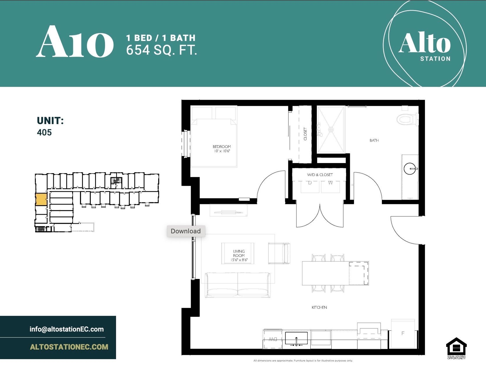 A floor plan of a apartment with a balcony.
