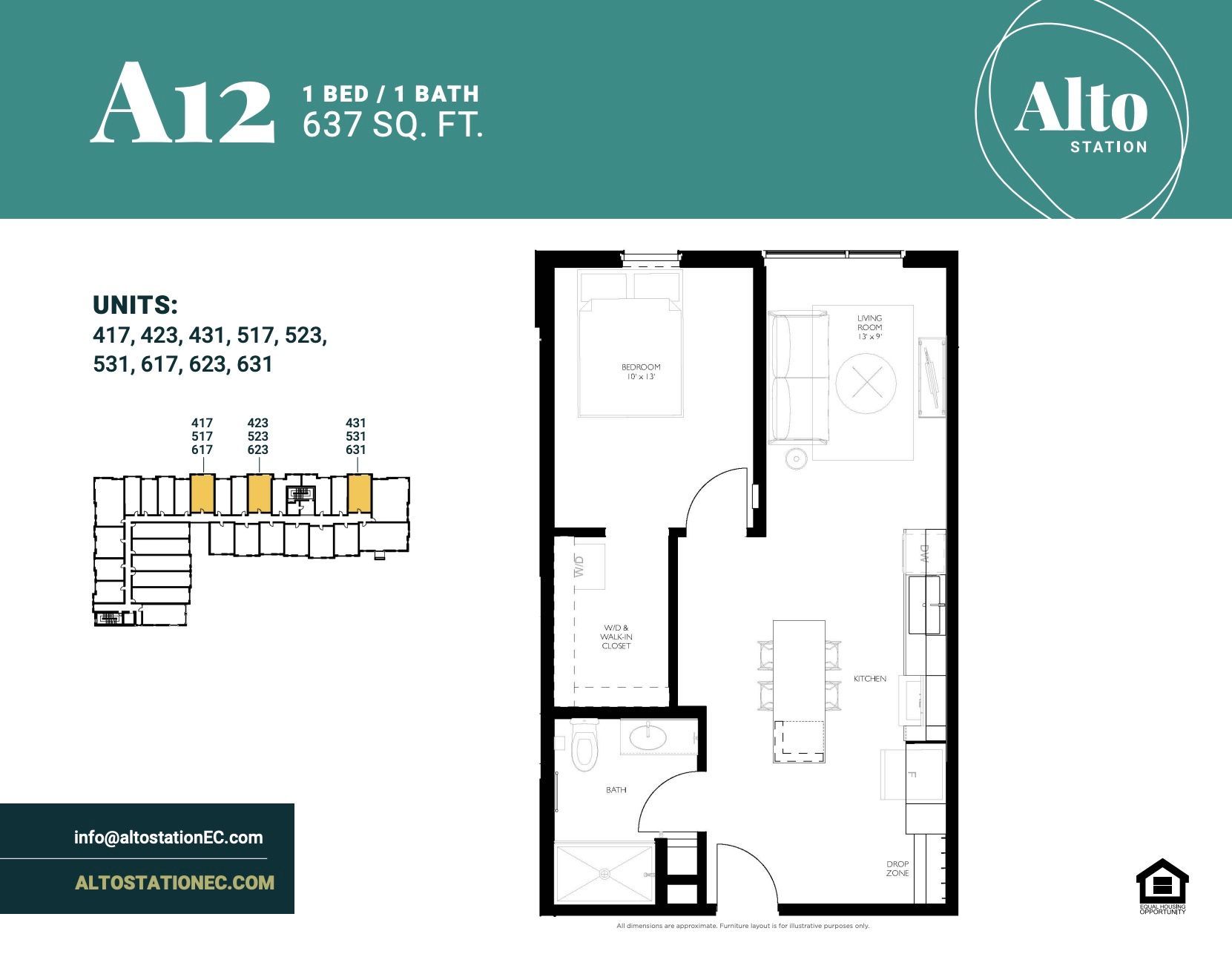 A floor plan for a apartment called alto