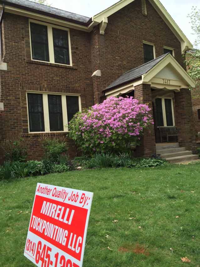 Brick House With Mirelli Signage — St. Louis, MO — Mirelli Tuckpointing LLC