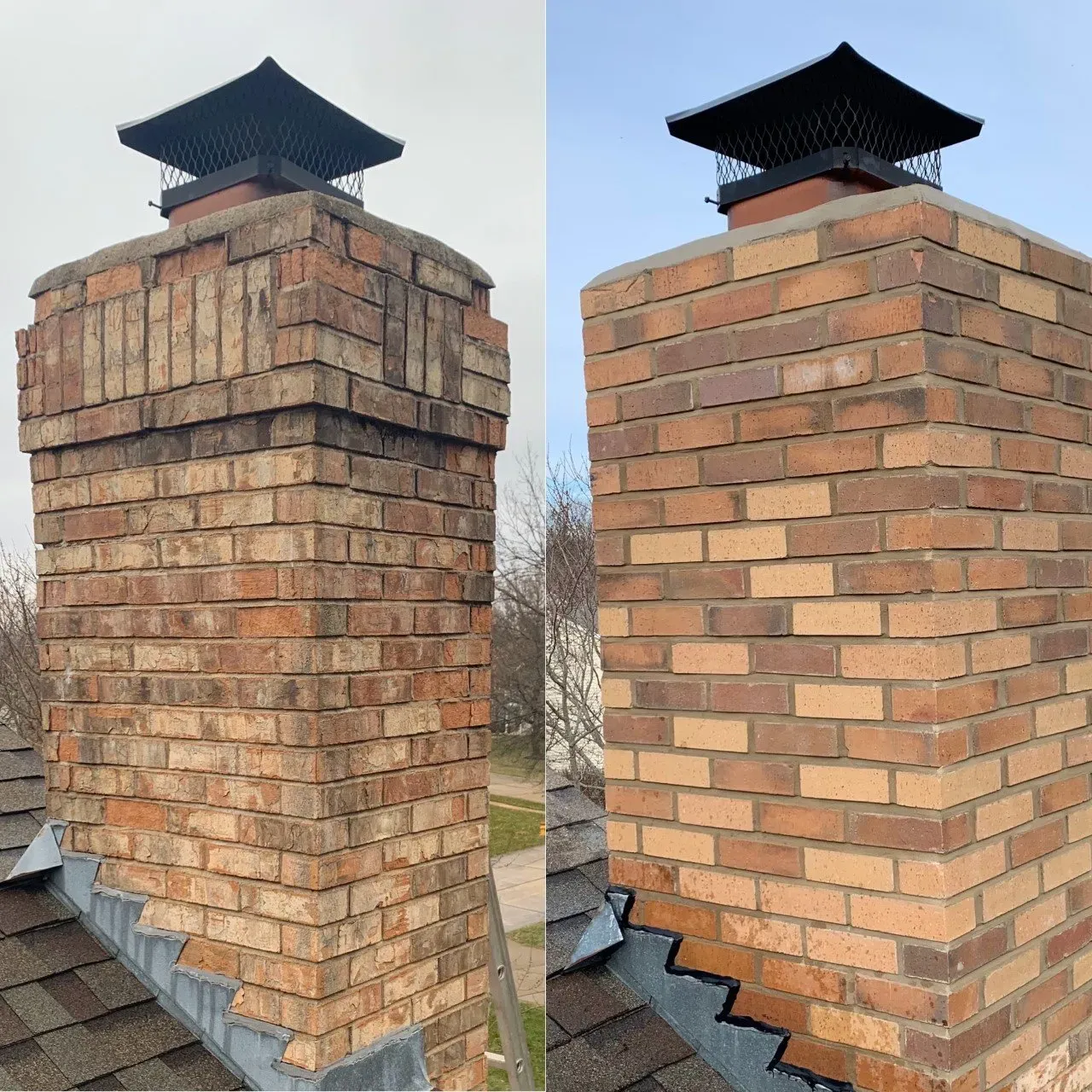 Cleaned Brick Chimney — St. Louis, MO — Mirelli Tuckpointing LLC