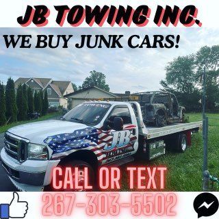 An ad for jb towing inc. says they buy junk cars