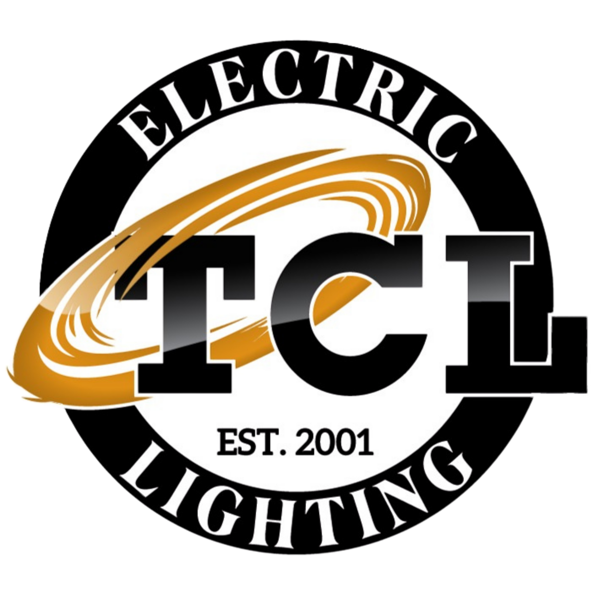 Logo for "TCL Electrical Lighting" in a blue circle with lightning bolts.