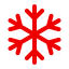 Red snowflake symbol.