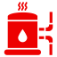 Red icon: tank with water drop, steam rising, connected to pipes.