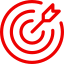 Red target with arrow in the center.