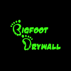 Green Bigfoot Drywall logo on a black background, featuring a footprint and text.