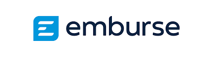The logo for embourse is a blue and black logo on a white background.