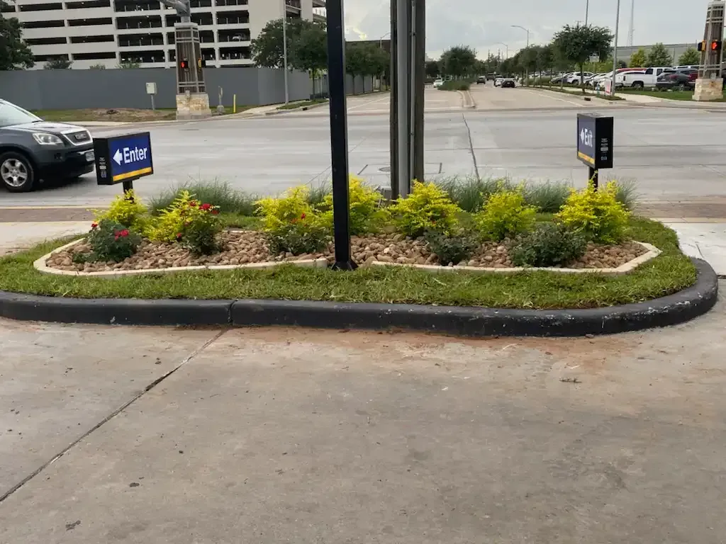 A parking lot with a sign that says epic on it