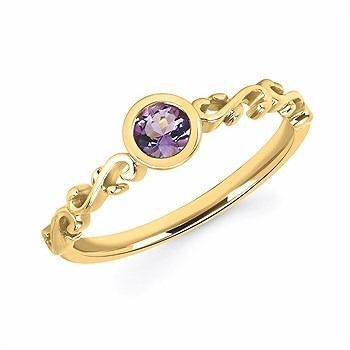 Three wedding rings are stacked on top of each other on a white background.