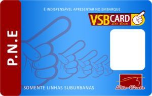 Modelo cartão para pessoas com deficiência da Viação São Bento