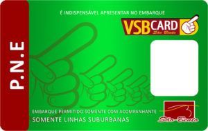 Modelo cartão para embarque para pessoas com deficiência da Viação São Bento