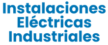 A blue and white logo for instalaciones electricas industriales