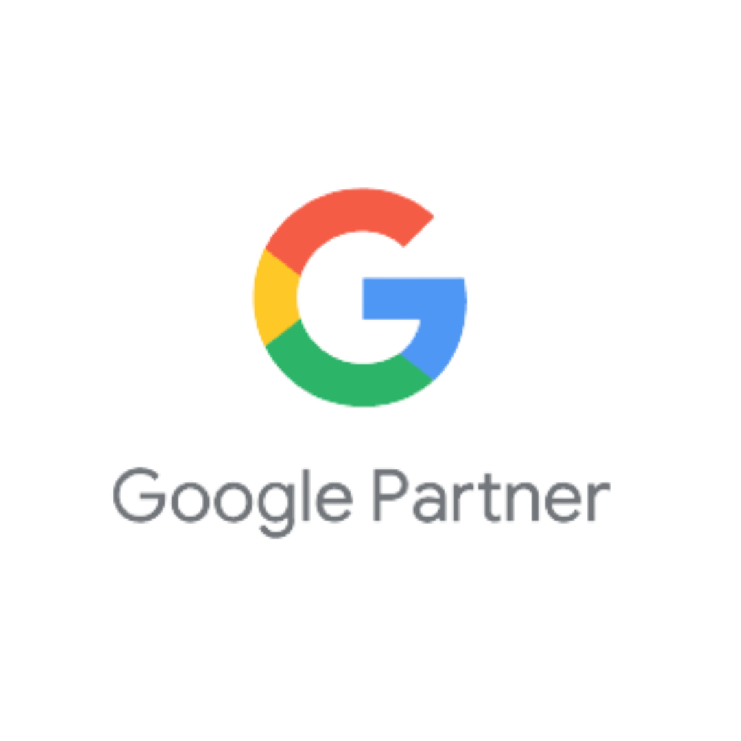 A google partner logo on a white background