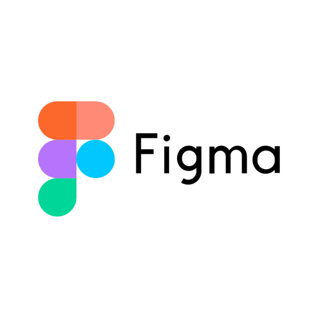 A figma logo with a rainbow of colors on a white background.