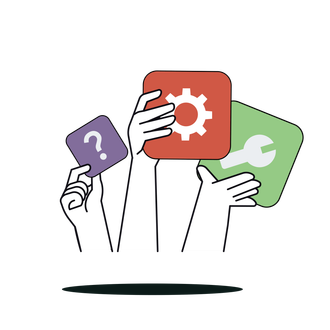 A hand is holding a square with a star on it in front of a computer screen.