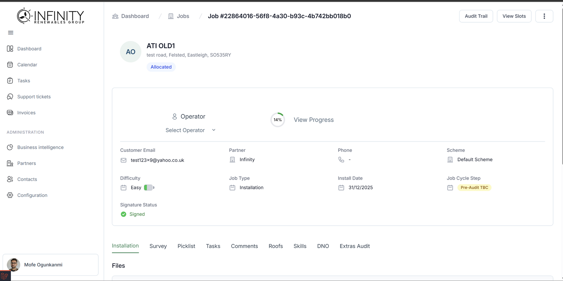 Profile page of a user, with options for contacts, posts, and followers.