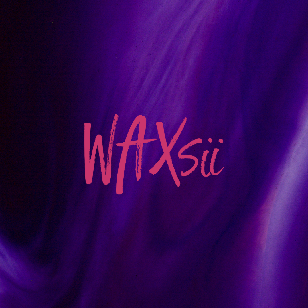 A purple background with the word waxsii on it