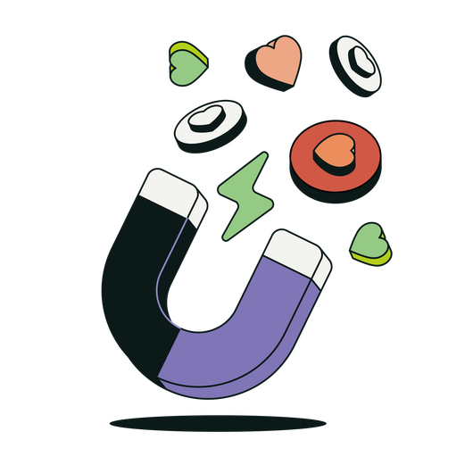 A cartoon illustration of a website with a thumbs up , heart , and graph.