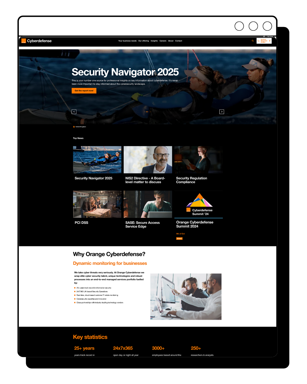 A screenshot of a security navigator website on a tablet.