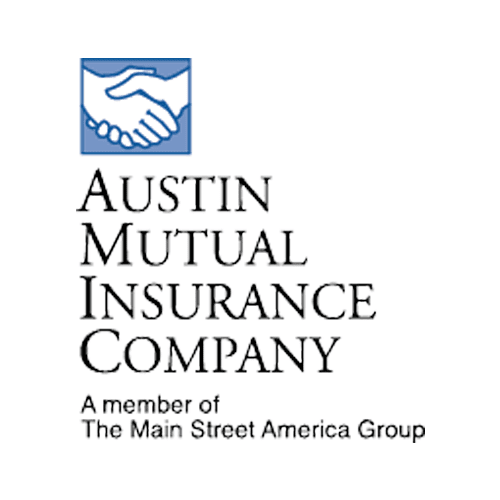 Austin Mutual Insurance Company logo with handshake and text.