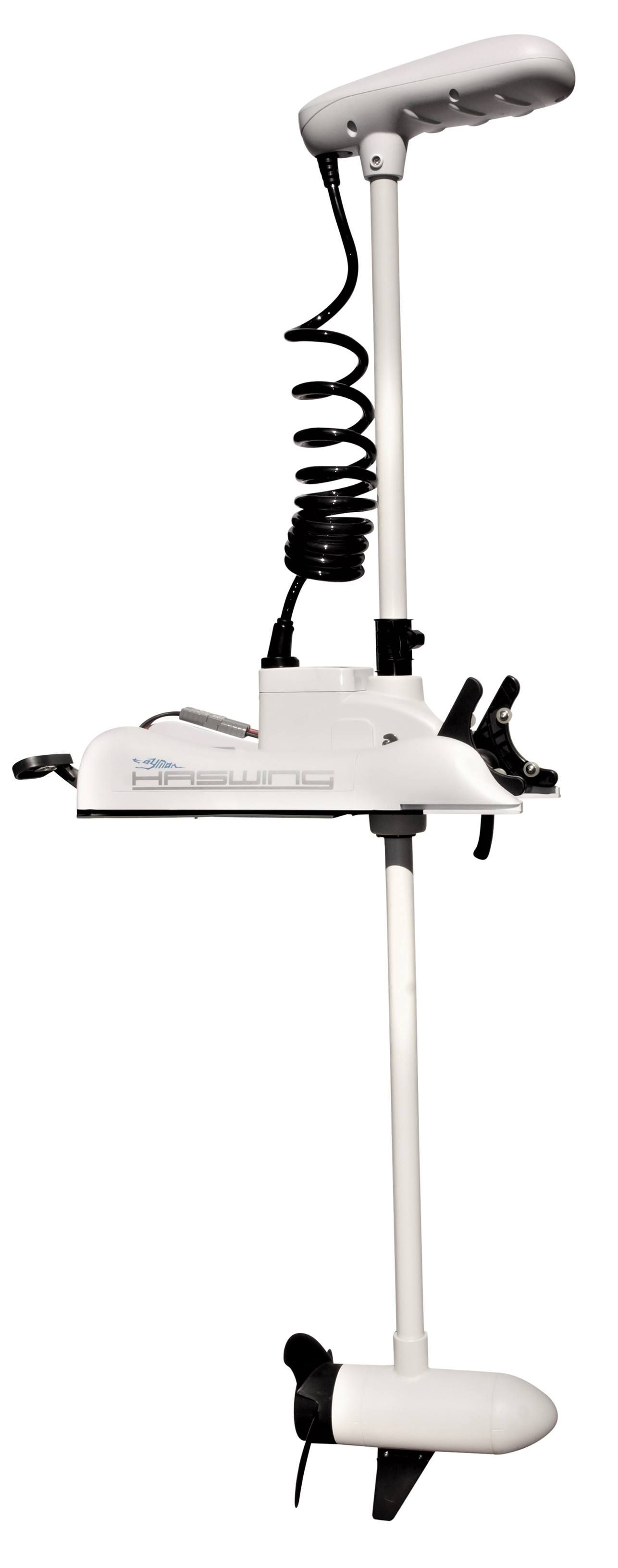 White Trolling Motor with Propeller and Control Unit — HiTune Marine In Atherton, QLD 