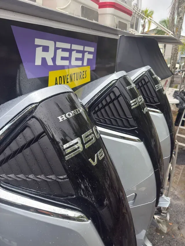 Three Honda 350 V6 Outboard Motors on A Boat — HiTune Marine In Bentley Park, QLD 