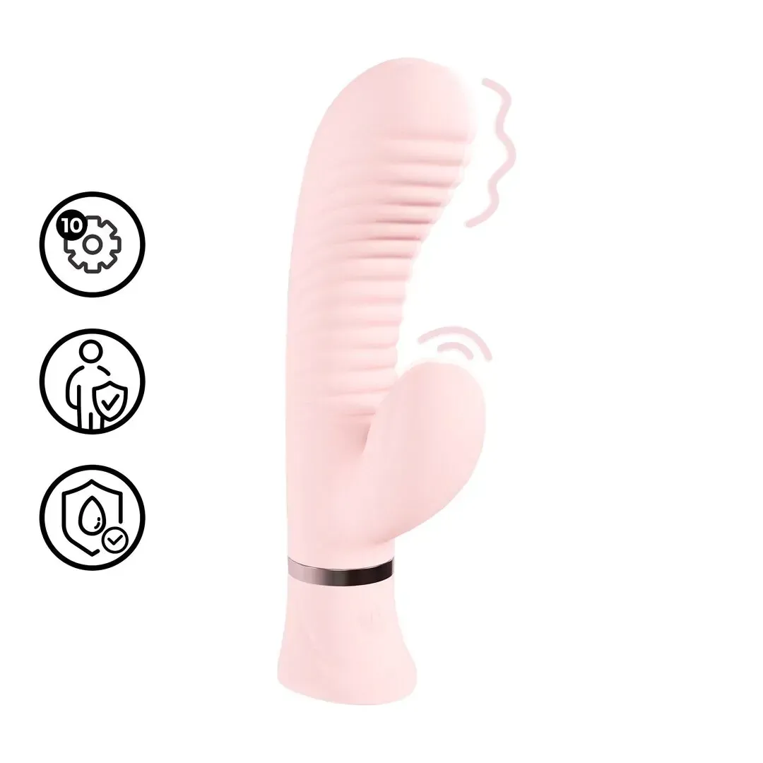 Mystique Ribbed Rabbit Vibrator – ויברטור Rabbit מחורץ לגירוי כפול