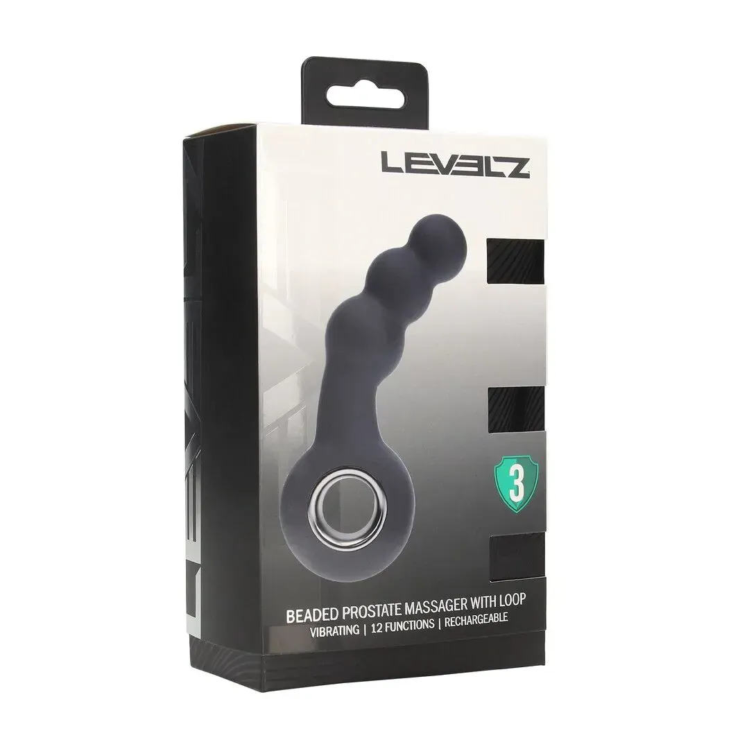 Vibrating Beaded Silicone Massager – מעסה אנאלי רוטט עם מבנה חרוזים