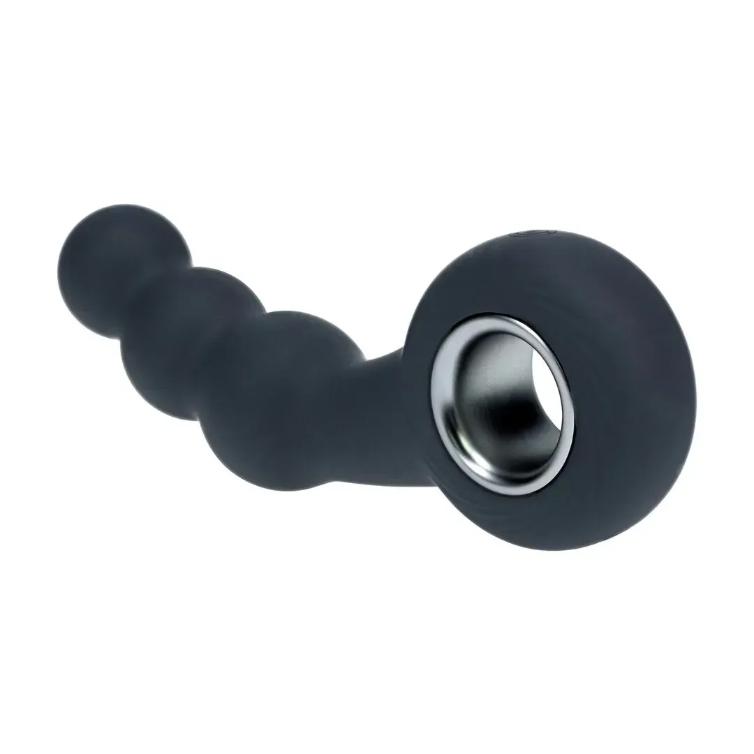 Vibrating Beaded Silicone Massager – מעסה אנאלי רוטט עם מבנה חרוזים